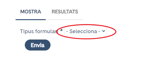 Seleccionar el tipus de formulari